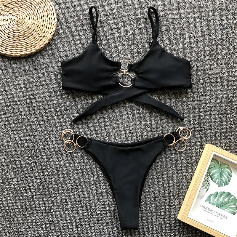 Bikinx бразильский леопардовый бикини mujer bathers бандо кольцо черный купальник женский купальный костюм пуш-ап сексуальный купальник женский