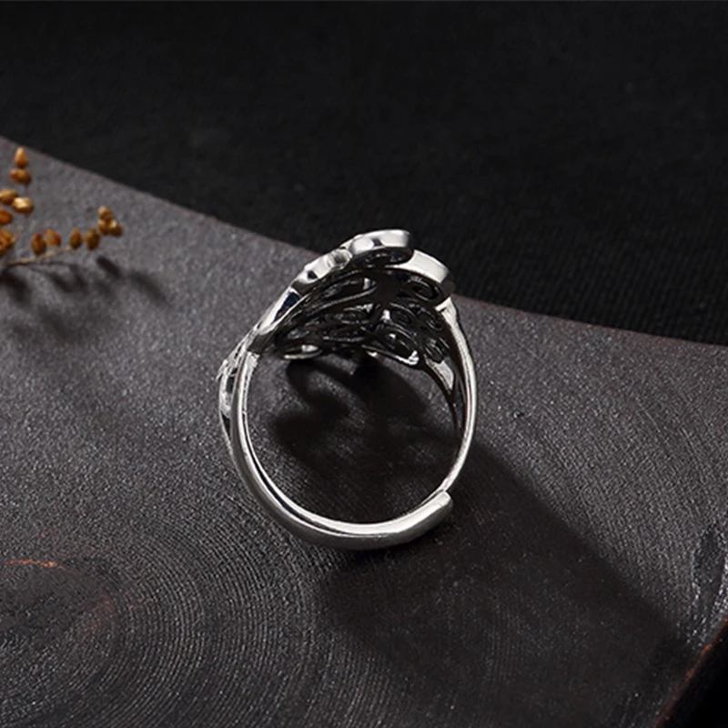 Женское кольцо из серебра 100% пробы с изменяемым размером|Кольца| |