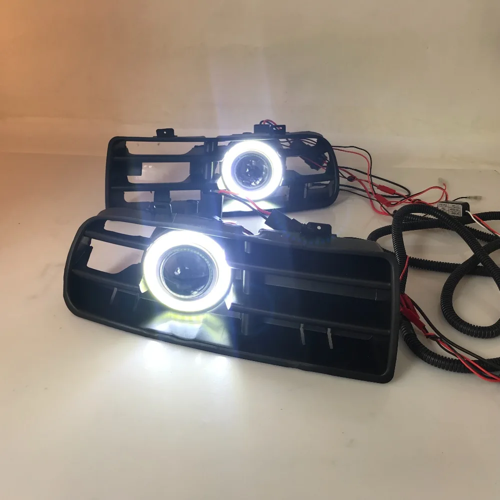 RQXR противотуманная фара вождение свет в сборе для Volkswagen Golf mk4 cob angel eye светодиодные дневные ходовые огни сигнал поворота