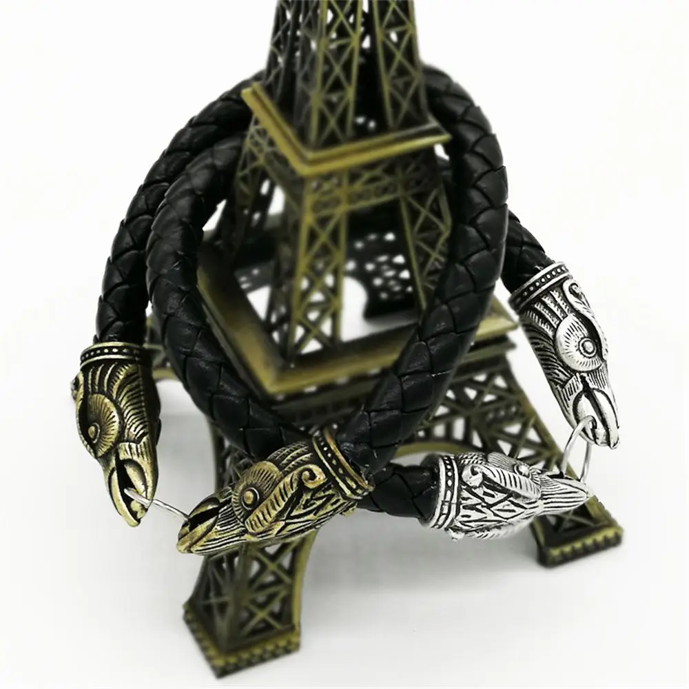 Винтажный кожаный браслет Viking Raven языческие ювелирные изделия smybol 2018 новинка 1 шт.