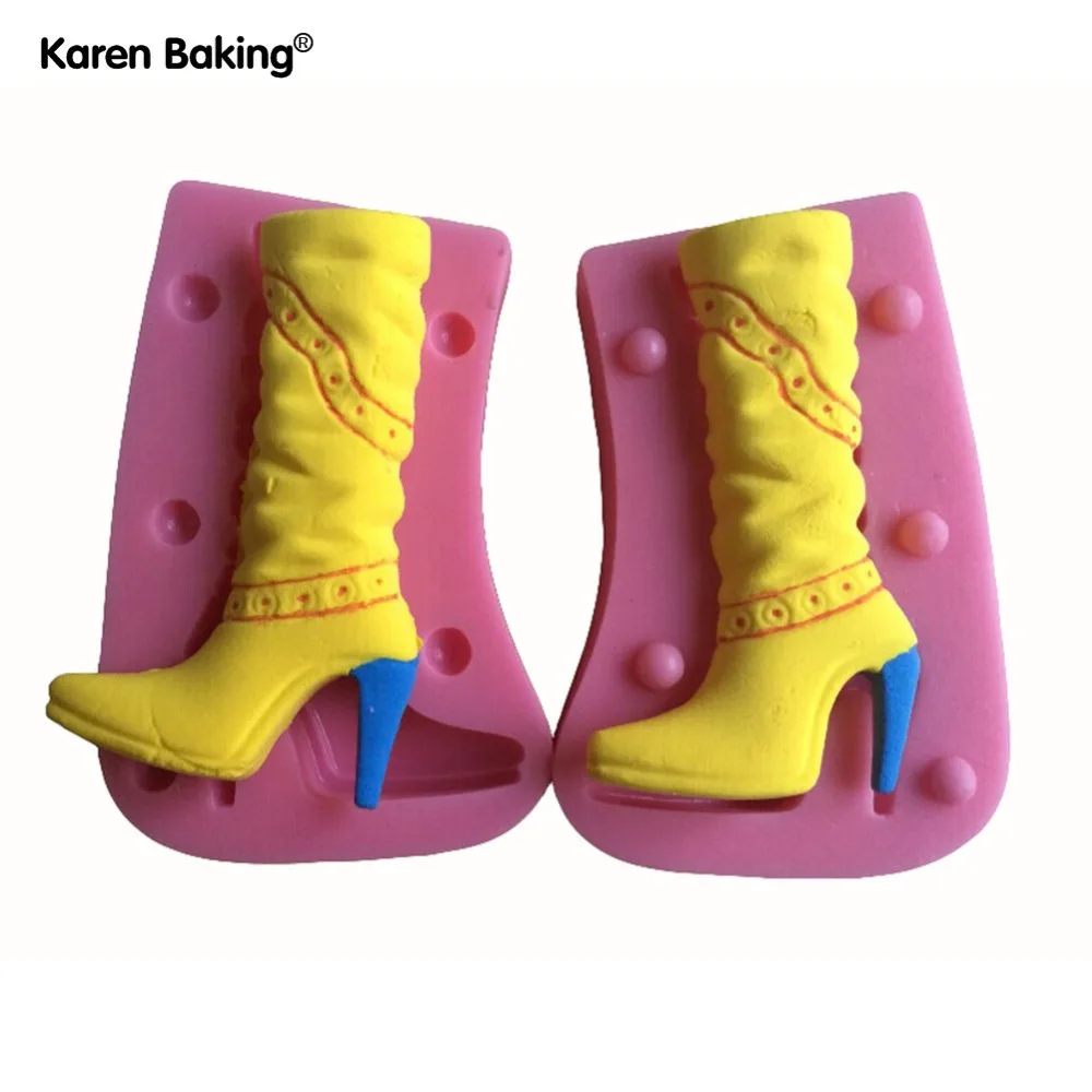 Модные туфли на высоком каблуке из двух частей силиконовая форма 3D Посуда