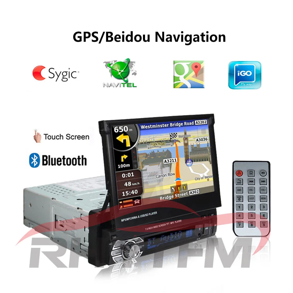 Автомобильный стерео аудио радио авто gps Bluetooth 1DIN 7 &quotHD Универсальный 12 В в