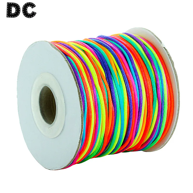DC 80 ярдов/рулон 12 цветов атласный Шелковый макраме шнур Бисероплетение веревки