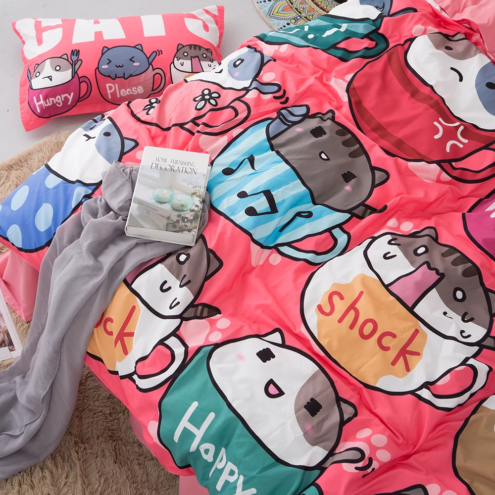 Комплект постельного белья из 3 предметов домашний текстиль с рисунком розового