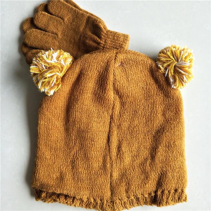 Вязаные хлопковые облегающие шапки с мультяшными животными Король Лев шапка