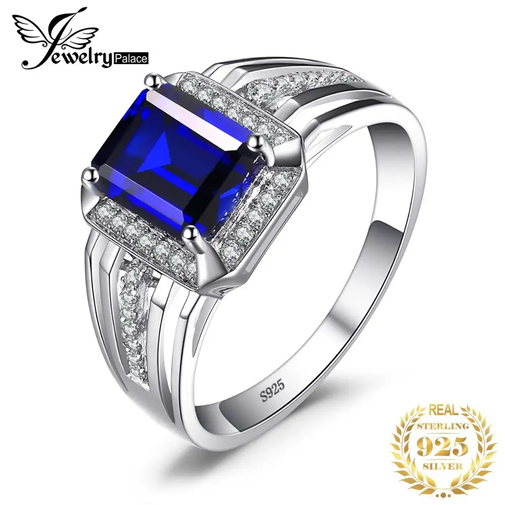 Jewelrypalace Роскошные 4.6ct создан Синий Сапфир свадьбы и Обручение кольцо для Для