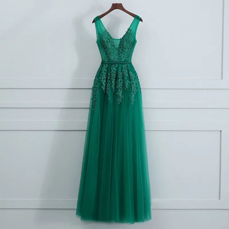 Вечернее платье с v-образным вырезом Robe De Soiree бордовый Тюль с вечерние платья с аппликацией длинное платье настоящая фотография vestido de festa