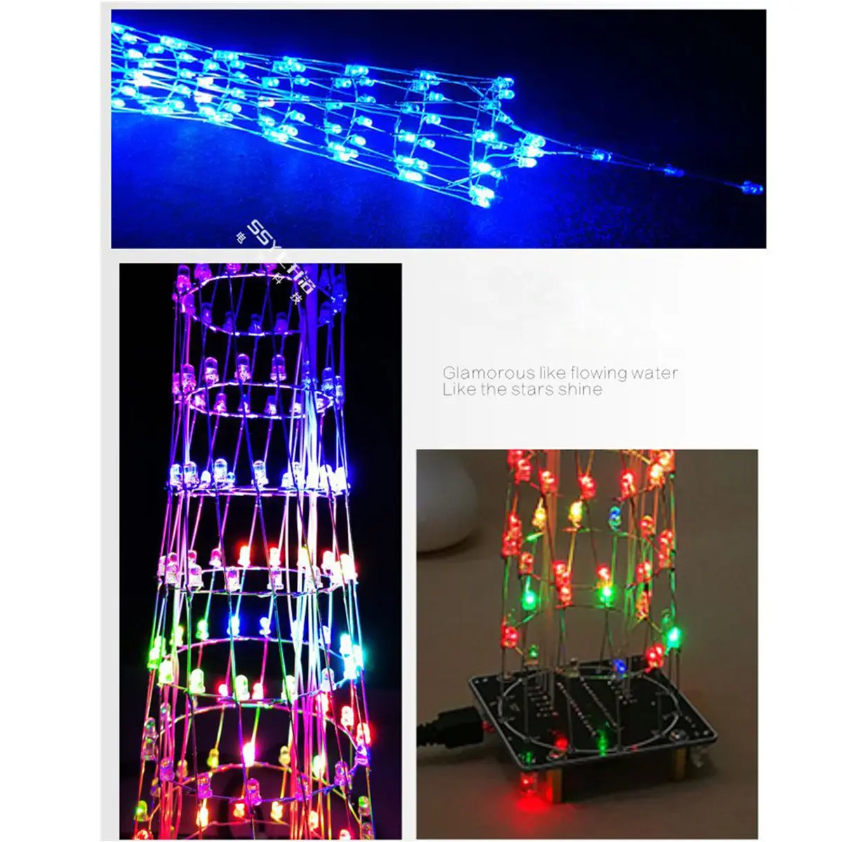 LEORY DIY 3D светодиодный светильник куб комплект 16*16 светодиодный музыкальный спектр Diy Электронный комплект с пультом дистанционного управления для DIY сварочного энтузиаста