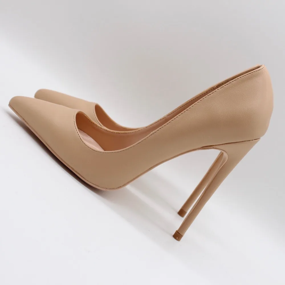 

Free shipping fashion women Pumps lady Nude Matt leather Pointy toe high heels shoes Stiletto Heeled 12cm 10cm 8cm