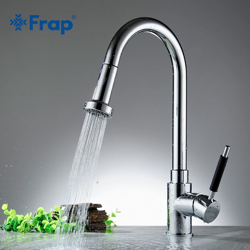 Кухонный кран Frap Y40027 однорычажный серебристый смеситель для кухни с поворотной