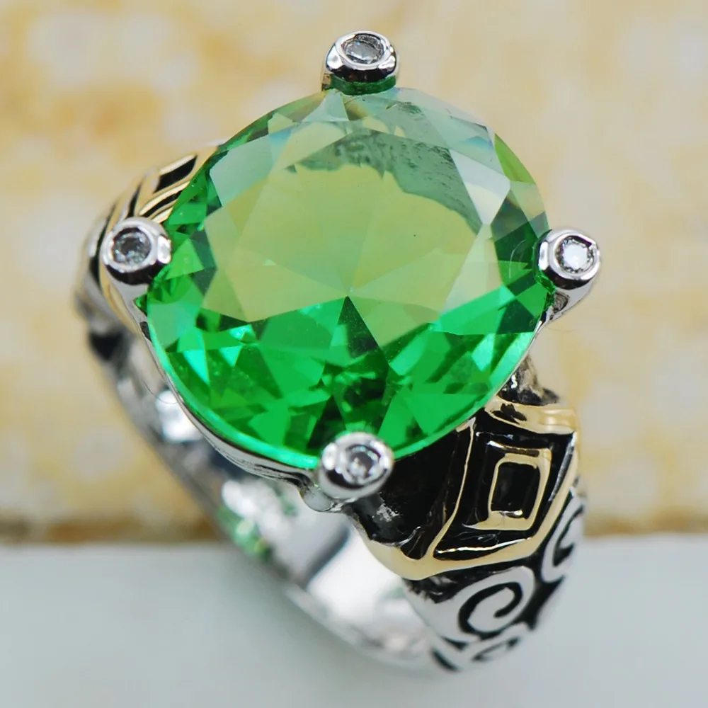 

Peridot 925 Sterling Silver Top Quality Fancy Jewelry wedding Ring Size 6 7 8 9 10 F1194