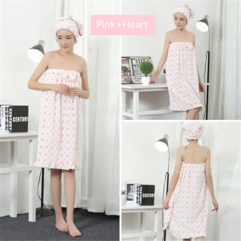 Pink Heart Супер мягкое нижнее белье полотенца из микрофибры банные халаты детские ночные платья пижамы и пижамы для сна - Цвет: Pink Heart