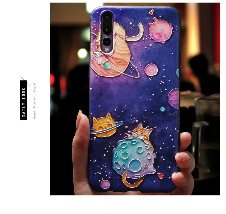 3D рельефный чехол для huawei P30 Pro Lite P20 mate 20 Nova 4e 4 3 3i P Smart Plus Honor V20 чехол силиконовый чехол с полным покрытием бампер