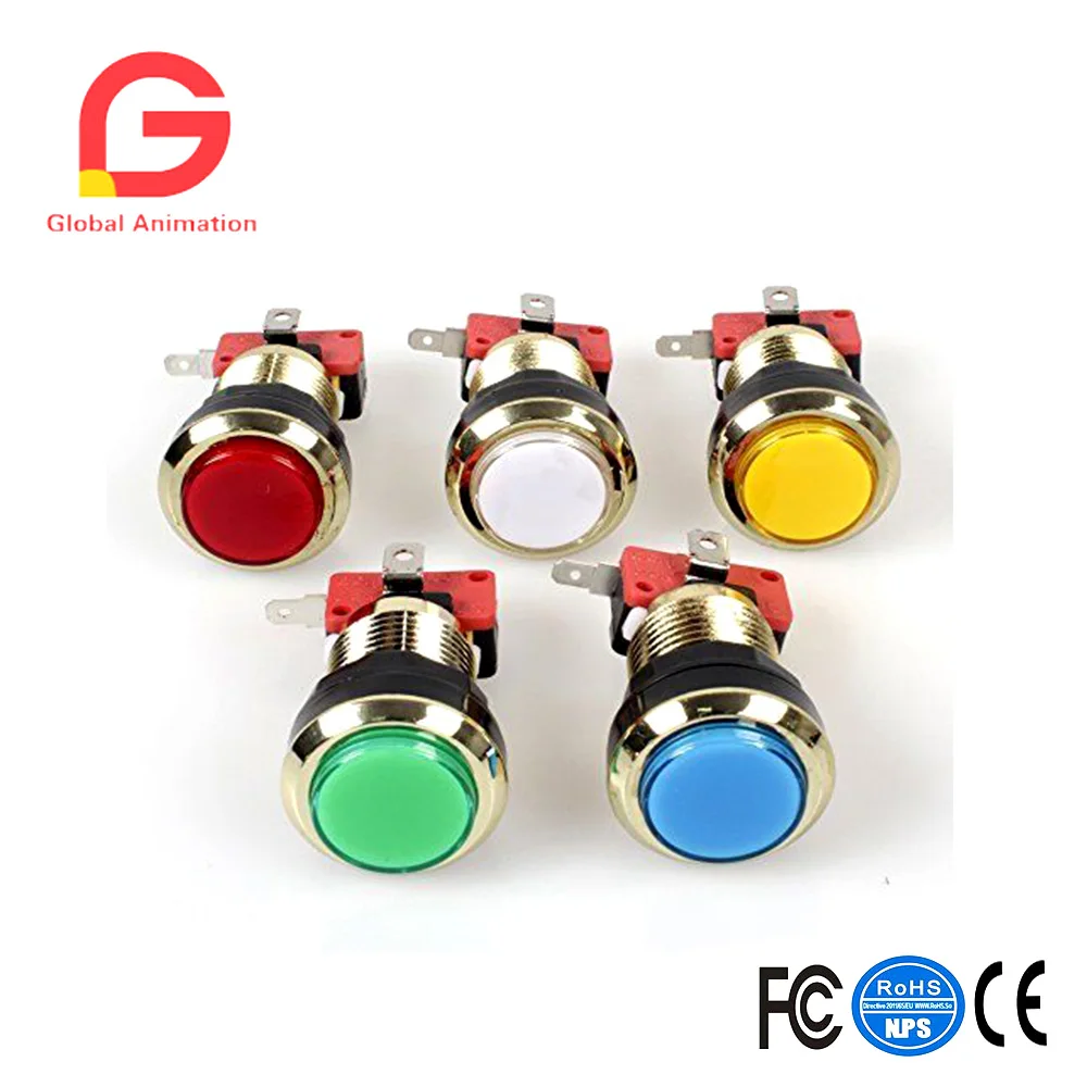 Набор аксессуаров для аркадной игры DIY ПК и Raspberry Pi 5Pin джойстик + Позолоченный