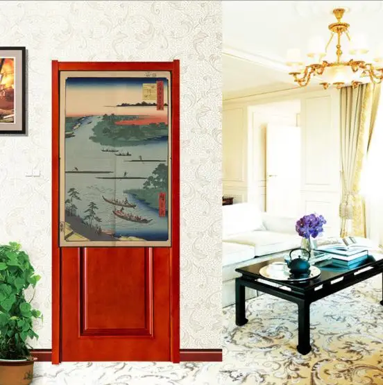 XIAOKENAI толстый фунт хлопок лен японский стиль ветер плавающий мир окрашенная затемненная занавеска для крыльца фэн шуй занавеска - Цвет: 4
