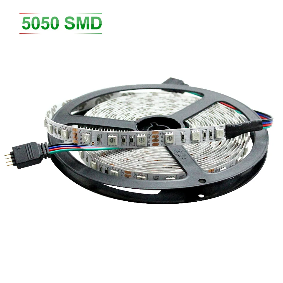 RGB Светодиодная лента 5050 5 м 300Led SMD 60LED/M лампы DC12V гибкий свет + 44key ИК пульт 3A силовое