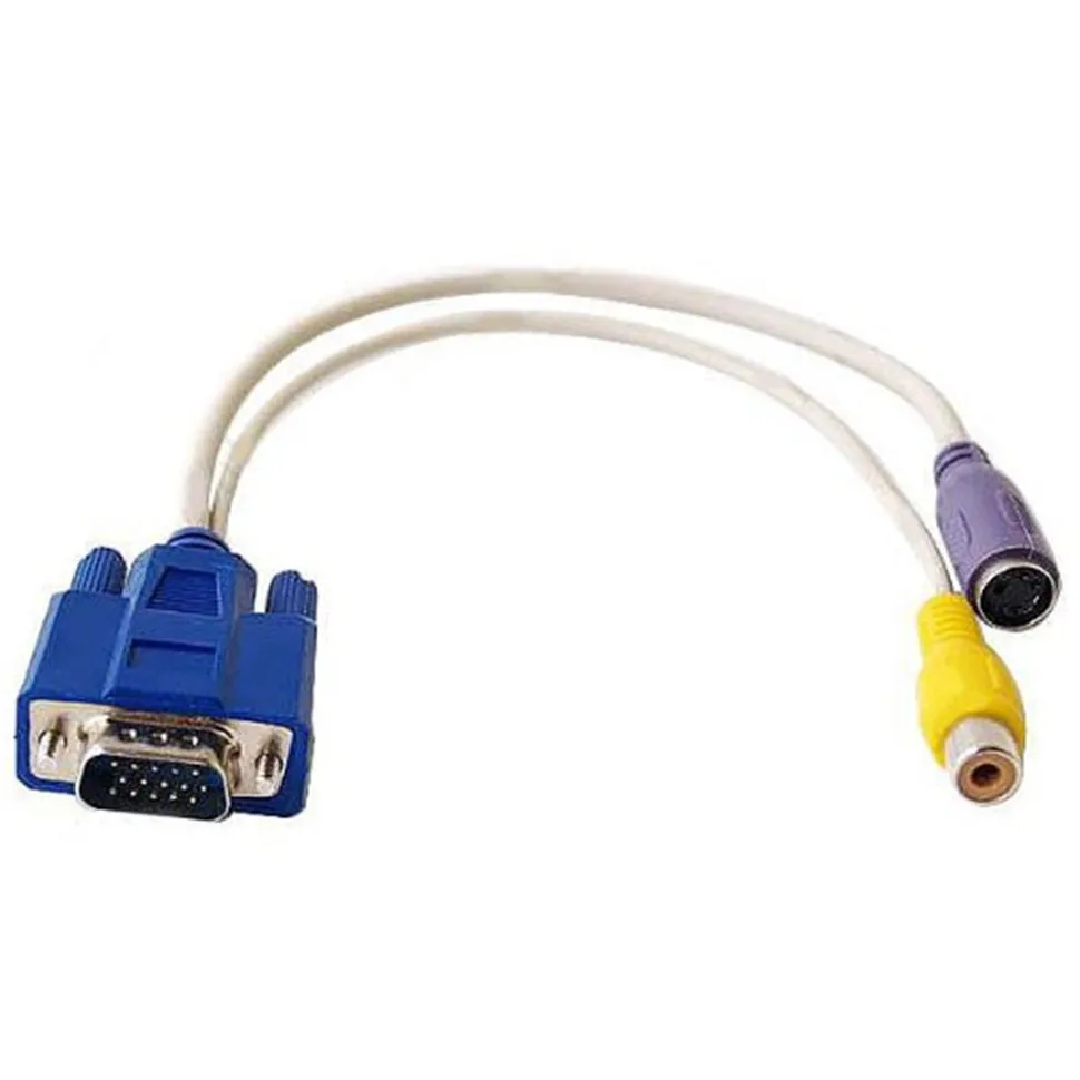 YKSO Кабель VGA 15 Pin штекерным ТВ S Video/RCA Женский AV OUT адаптер аудио видео кабель