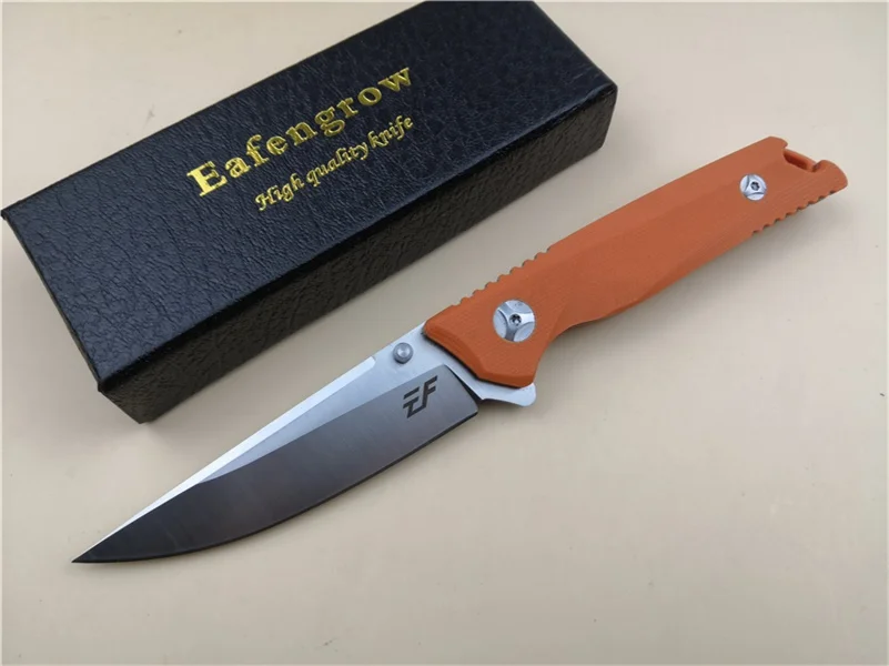 orange handle Eafengrow EF31 Poaket складной нож D2 шлифовальное лезвие G10 ручка Флиппер EDC охотничий Походный нож складной ручной инструмент - Цвет: orange handle