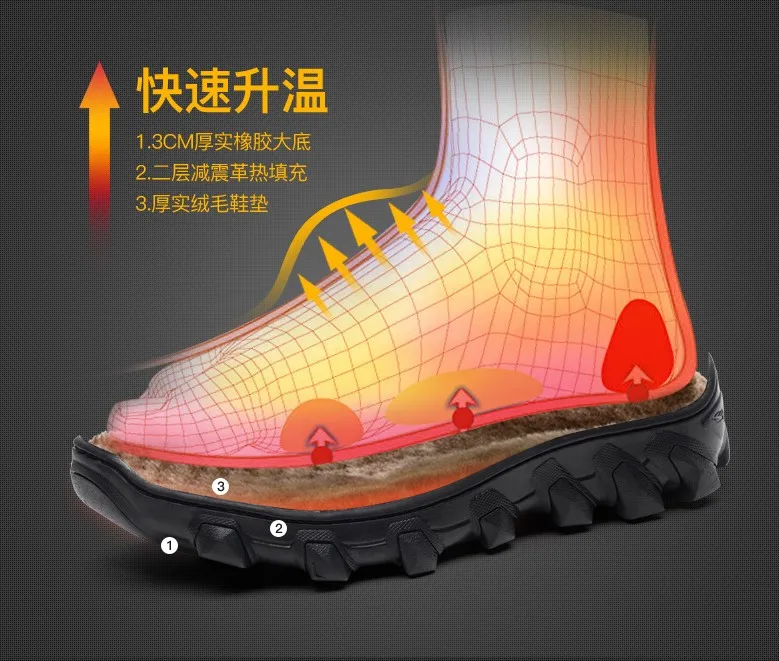 Fotwear, мужские зимние ботинки мужские уличные противоскользящие ботинки теплая плюшевая хлопковая обувь кожаная обувь на шнуровке