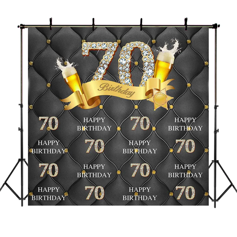 Фотофон NeoBack 30th 40th 50th 60th 70th день рождения бокал для вина декорированный Золотой