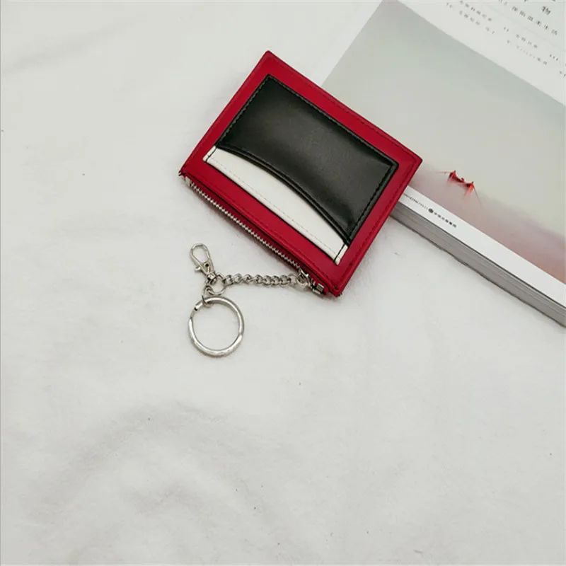 

Hot Sale Contrast Color Mini Zipper Credit Card Holder For Women Lady Small Card Wallet Cute Bank Cards Pack Documentpakket