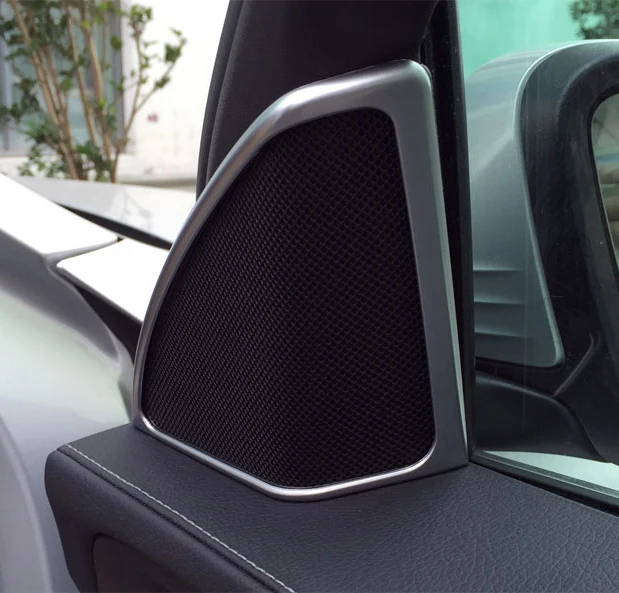 

For Benz C Class W205 2014 2015 2016 2017 ABS Pearl Chrome Inside Interior tweeter Cover Trim