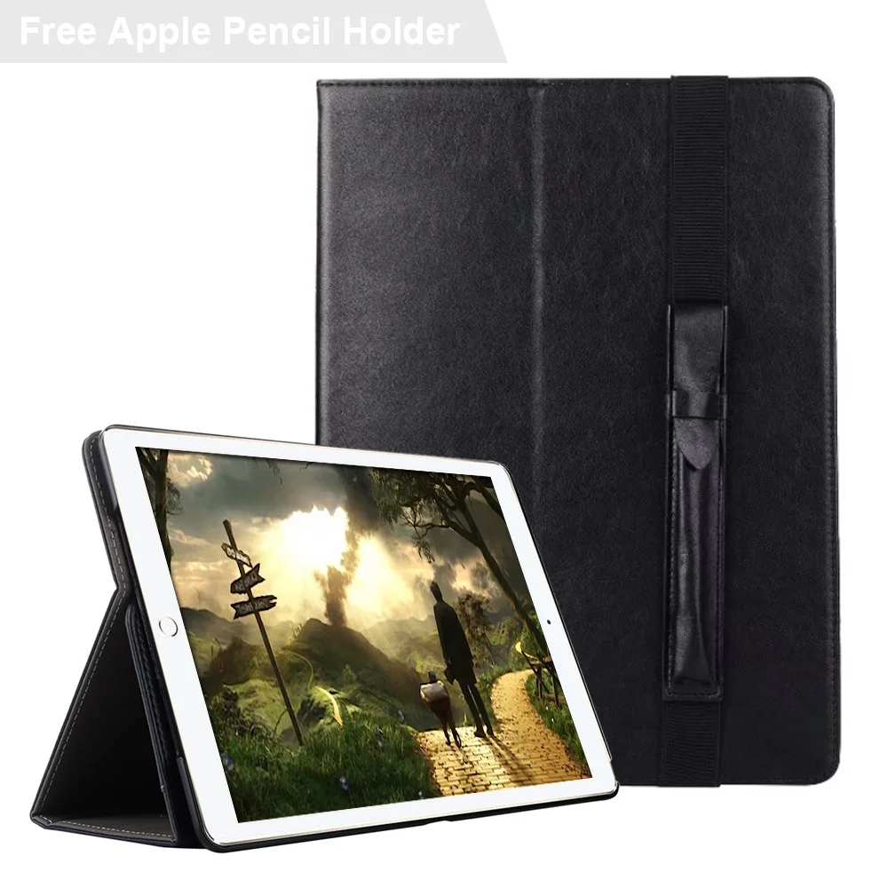 Чехол для iPad Pro 12 9 2017 деловой книжка из искусственной кожи с ручным ремешком и