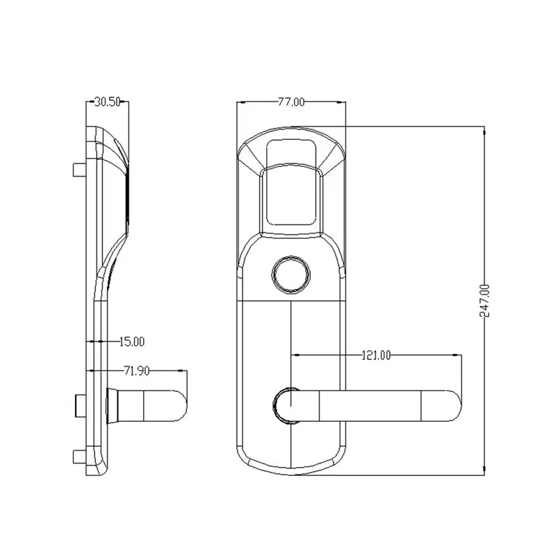 L&ampS Electronic Card Lock Digital Door US Mortise Zinc Alloy Matte Silver SL16-042MS-3 | Обустройство дома