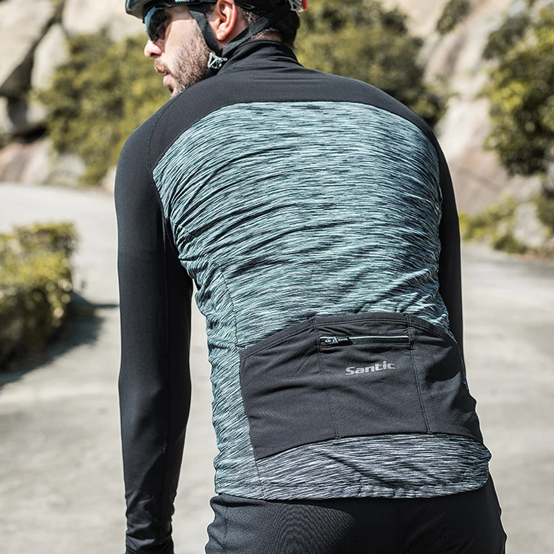 Santic осенне-зимняя велосипедная куртка для мужчин с длинным рукавом теплая