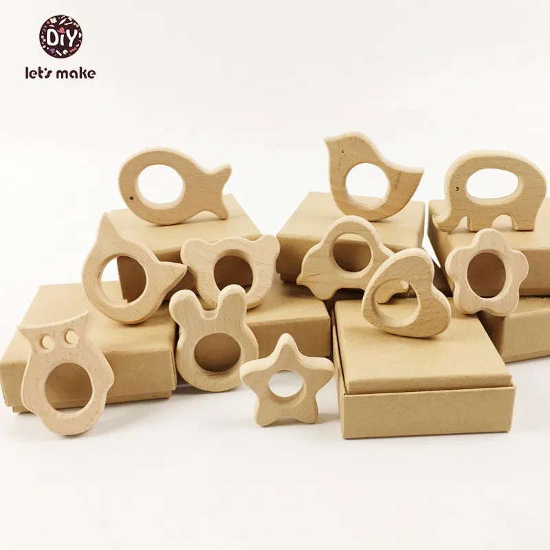 Детский деревянный Прорезыватель для зубов 10 шт./лот|wooden teethers|natural wood teethersnatural teether