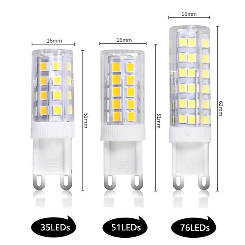 Новый G9 светодиодный светильник 3 Вт 5 7 SMD2835 36 51 76 s AC220V керамический