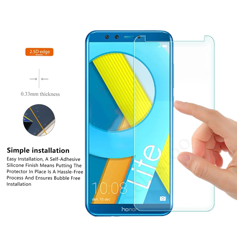Закаленное стекло на Honor 9 10 Lite легкое Защитное для Huawei Honer lite Защита экрана