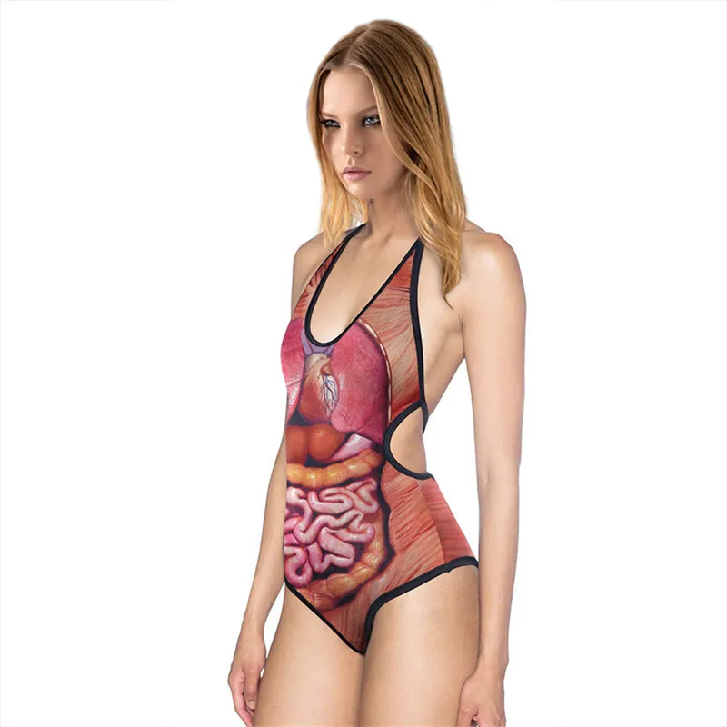 DANENJOY Printed Female Swimsuits One Pieces Sling Print Swimwear Brazilian Women Bodysuit Halter Vintage Bathing Suit | Спорт и
