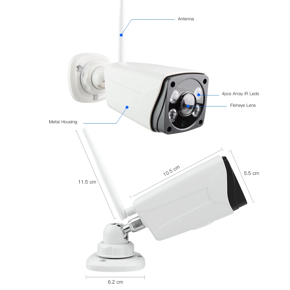 Woaser HD 1.3mp Fisheye IP Камера 360 градусов полный вид открытый Водонепроницаемый 1280x960