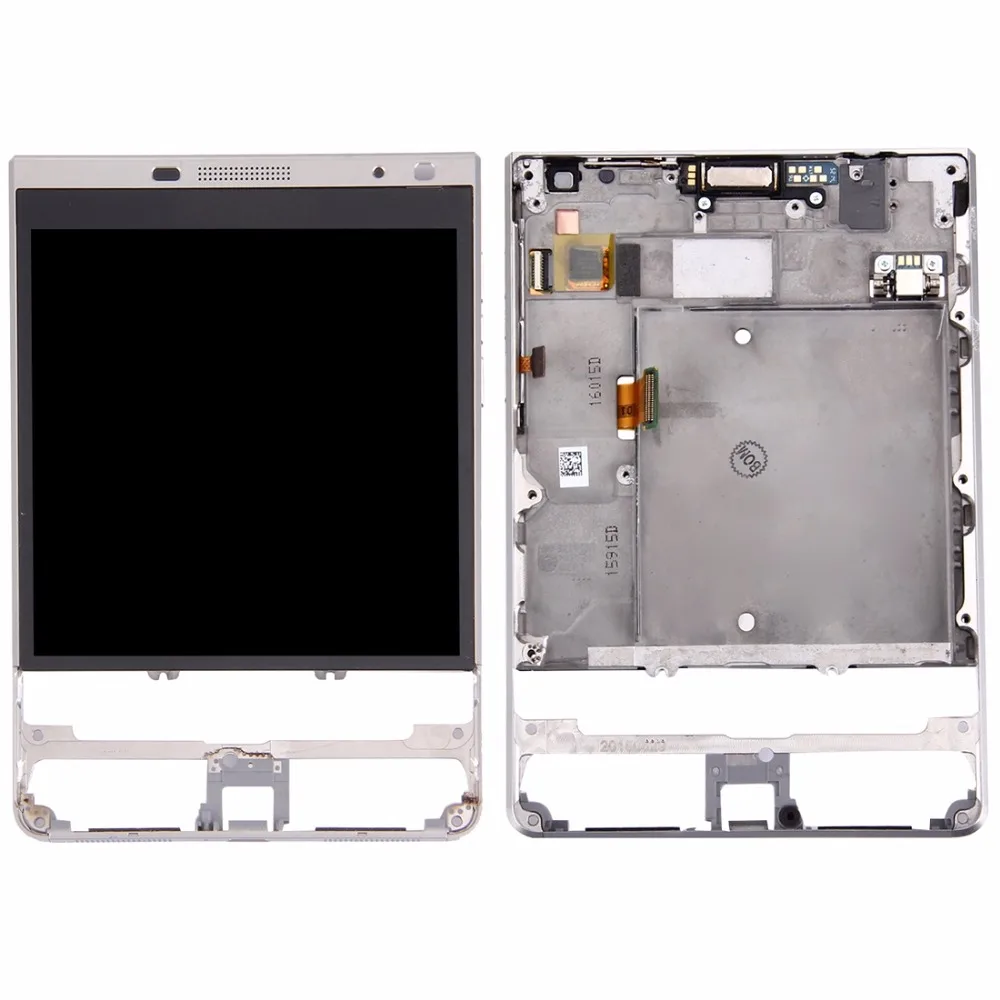 LCD Screen and Digitizer Full Assembly with Frame for BlackBerry Passport Silver Edition