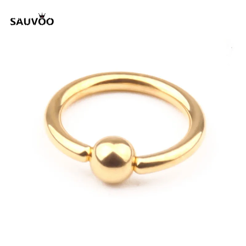 Sauvoo 2017 Серебряное золото черный цвет металлический Титановый шар кольцо для