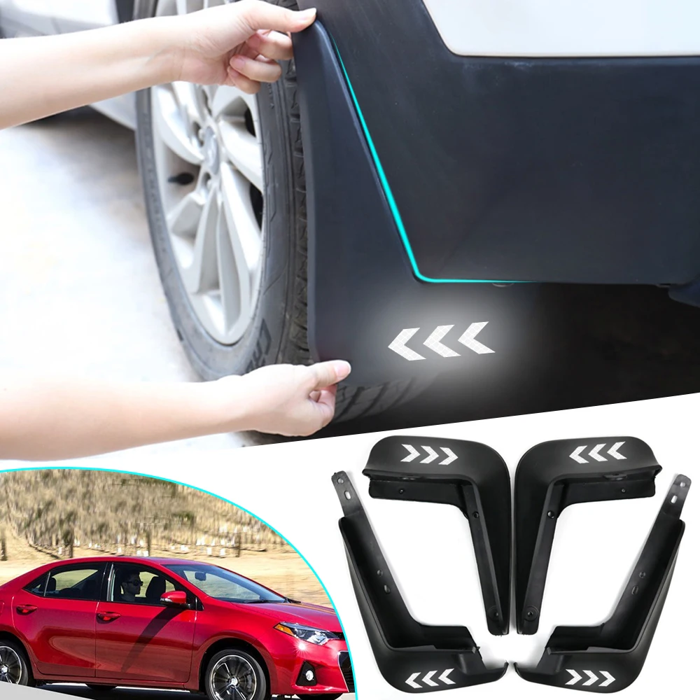 Брызговики для Toyota Corolla Брызговики автомобильные Светоотражающие Предупреждение ющие брызговики крыло брызговиков Вспышки Аксессуары