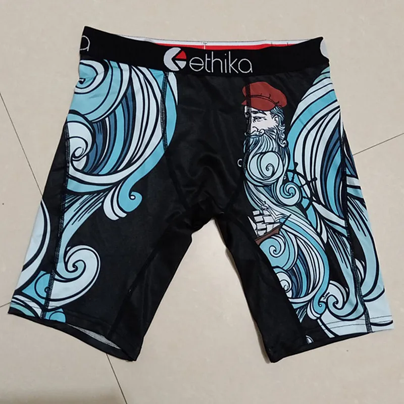 Ethika, мужские трусы брендовые, Спортивное нижнее белье, мужские, дышащие, полиэстер, спандекс, боксеры, длинные, мужские, с мультяшным принтом, мужские, боксеры, длинные ноги