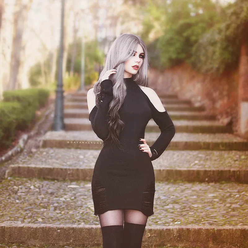 2019 Новое поступление весенне-осеннее платье для девочек в готическом стиле