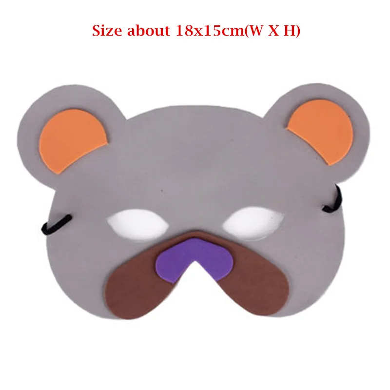 gray bear Мультфильм животных Маска из ЭВА дети мальчик девочка этап Perofrmance вечерние животные маски в виде шляп платье на день рождения декор Хэллоуин - Цвет: gray bear
