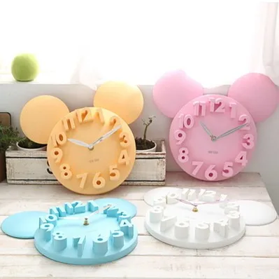 Цифровые настенные часы с мультяшным изображением 3 d для украшения детской