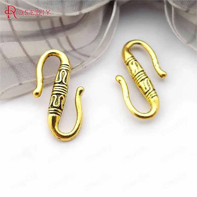 Antique Gold 29367) 50 шт 22x11 мм античный Серебряный цинковый сплав S Shaps браслет ожерелья соединения Застежки Diy ювелирных изделий Аксессуары - Цвет: Antique Gold