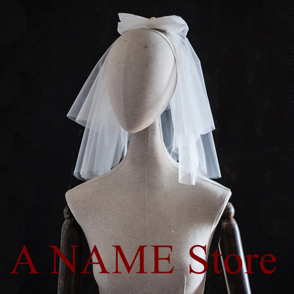 Короткие Винтаж Свадебные фаты для невест из тюля с жемчугом 2 слоя лук Хепберн