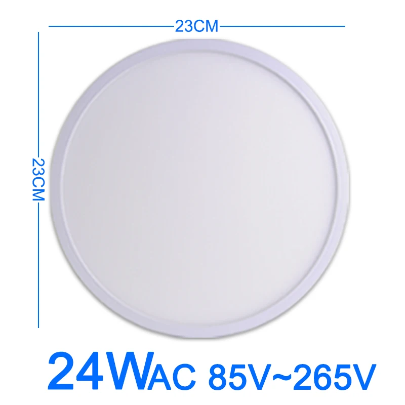 24W 23CM AC85V-265V Светодиодный потолочный светильник 24 Вт, 18 Вт, 13 Вт, 9 Вт, 6 Вт, светодиодный панельный светильник, потолочный светильник, поверхностный монтаж, AC 85-265 в, современный светильник для дома, светодиодный потолочный светильник - Цвет корпуса: 24W 23CM AC85V-265V