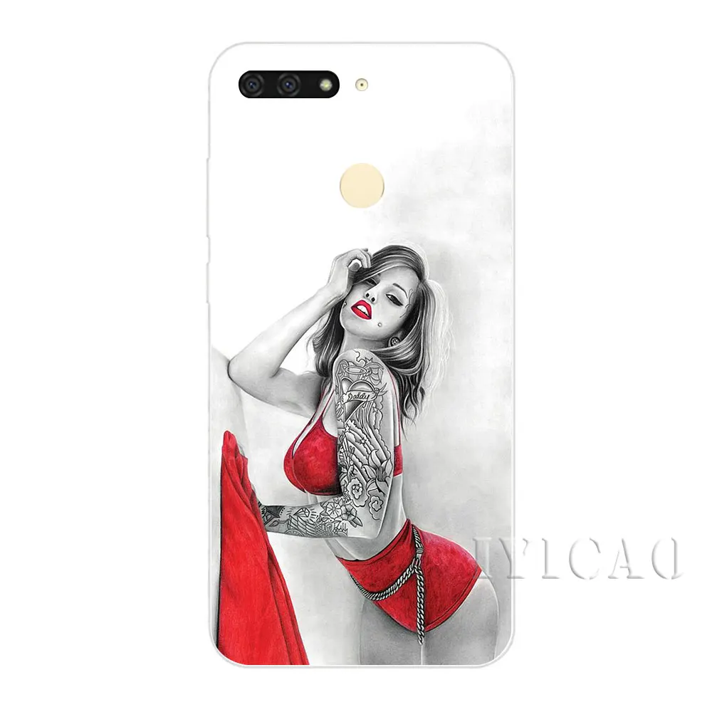 Жесткий чехол IYICAO pretty girl для huawei Honor Play Note 10 6A 6C 7A Pro 7C 7X 8C 8X8 9 Lite | Мобильные телефоны