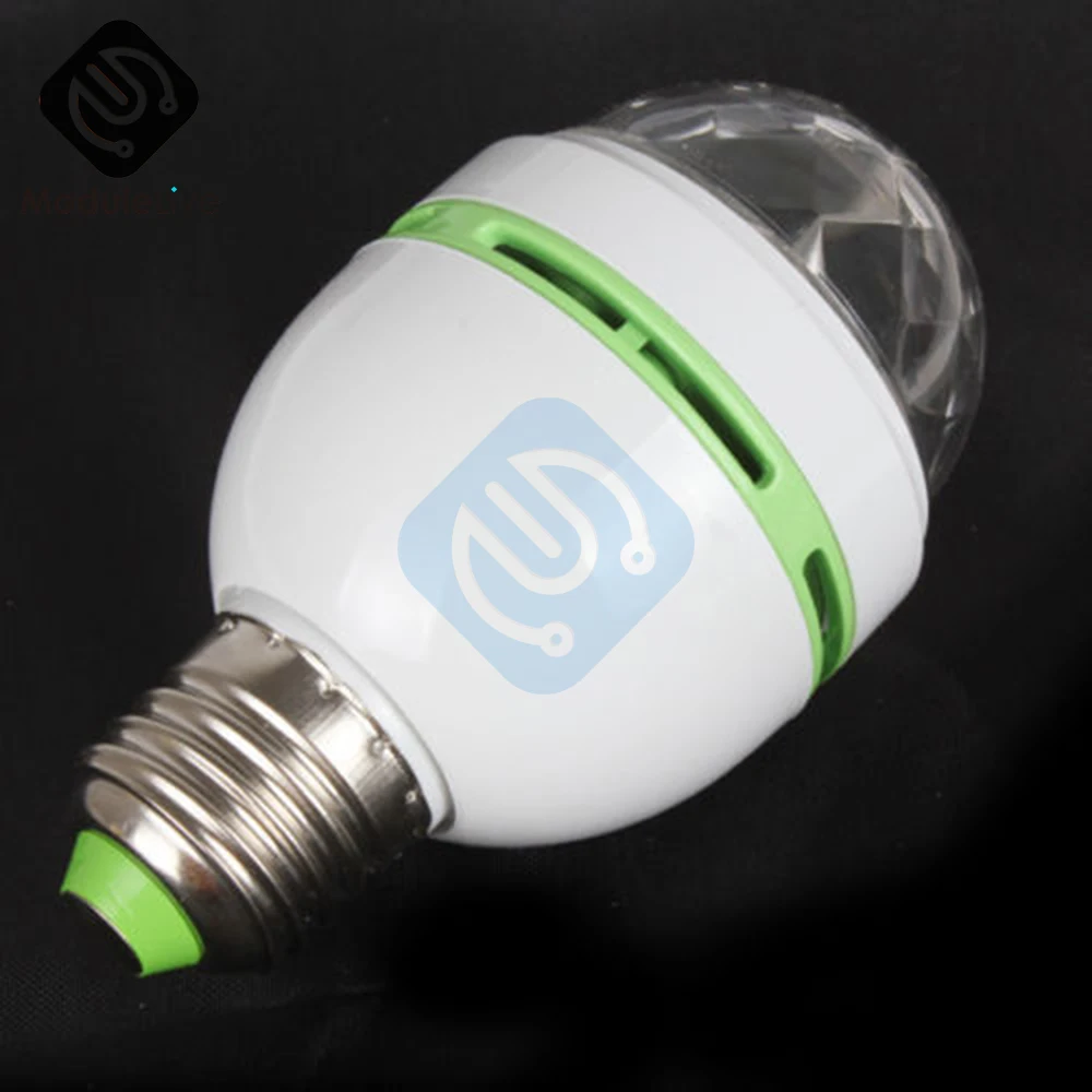 E27 3W цветной Вращающийся RGB 3 светодиодный светильник лампа для сцены диско КТВ