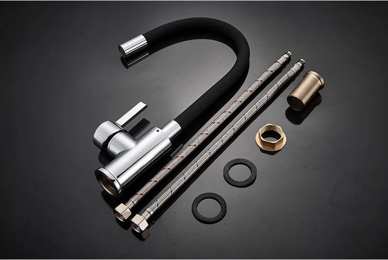 Green Black Pipe Kitchen Faucets Hot And Cold Water Faucets Chrome Basin Sink Tap Mixers Kitchen Faucet Deck Mounted