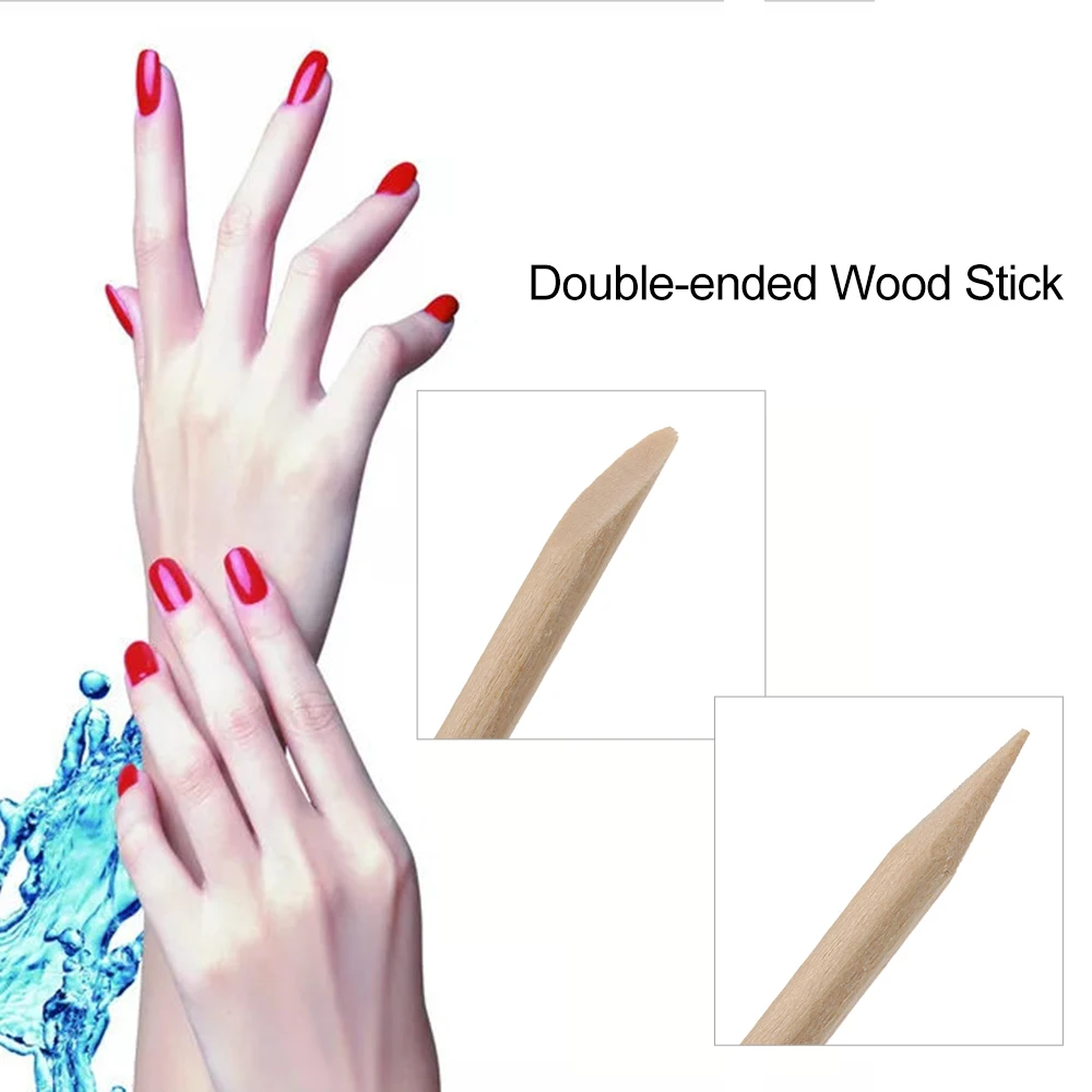100 шт. деревянные палочки для дизайна ногтей|Пушеры кутикулы| |