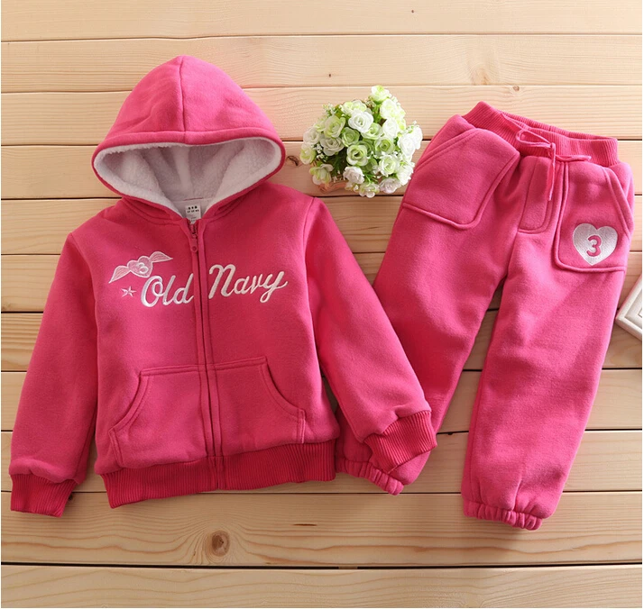 2016 Hot Sell Boys Girls Children Winter Wool Sherpa Baby Sports Suit Jacket Sweater Coat &amp Pants Thicken Kids Clothes Set | Детская