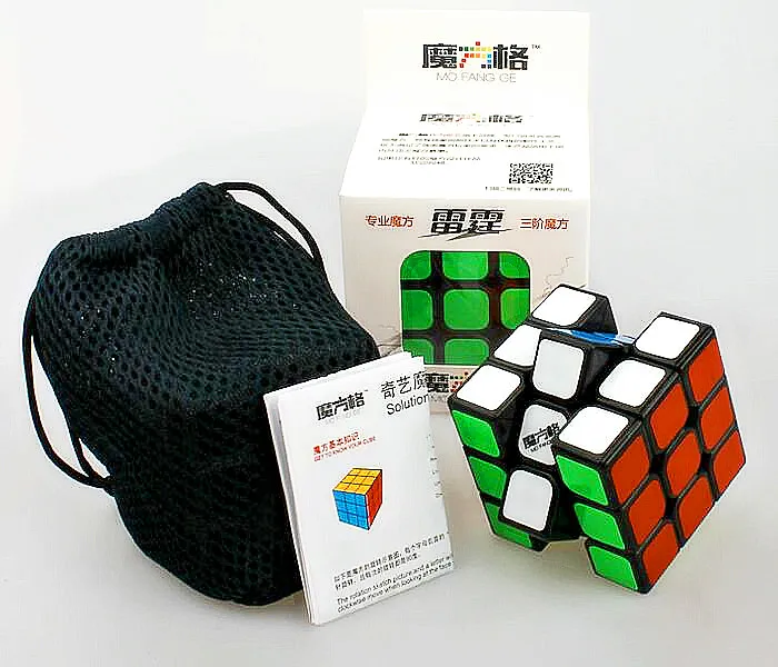 Cuberspeed QiYi Mofangge Thunderclap 3x3 куб черный без наклеек белый LeiTing|qiyi mofangge|3x3 cubeqiyi leiting |